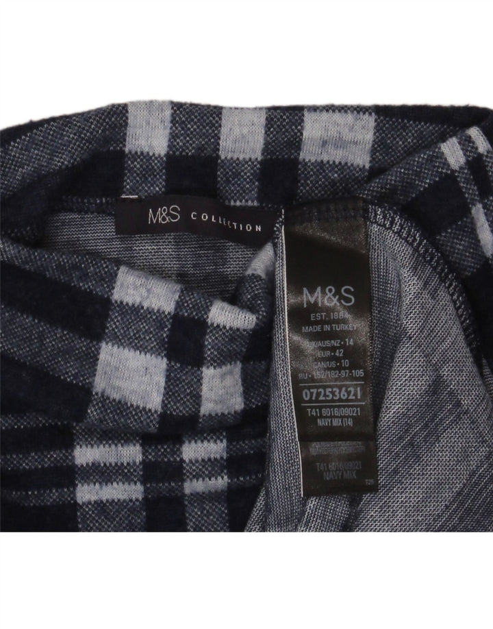 Marks & Spencer Womens Turtle Neck Jumper Sweater UK 14 Large Navy Blue