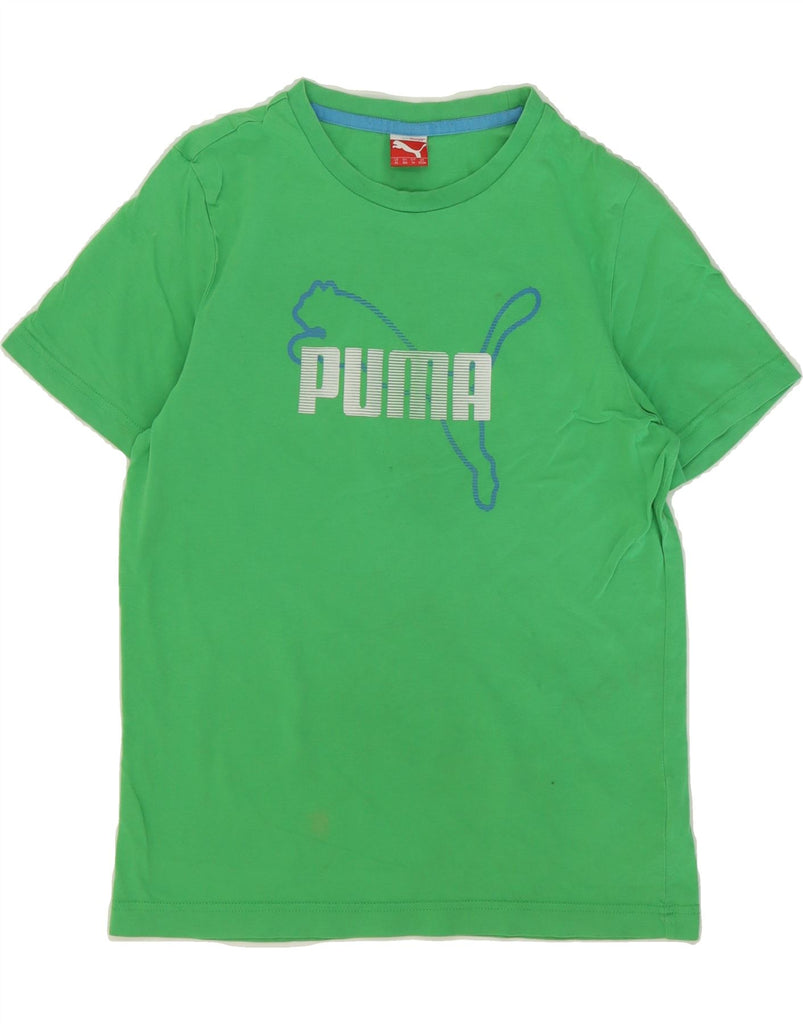 PUMA Boys Graphic T-Shirt Top 13-14 Years Green Cotton Vintage Puma and Second-Hand Puma from Messina Hembry 
