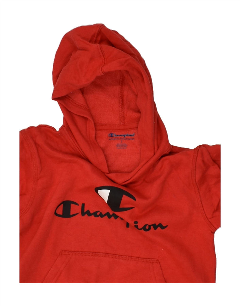 CHAMPION Boys Graphic Hoodie Jumper 6-7 Years Red Cotton | Vintage Champion | Thrift | Second-Hand Champion | Used Clothing | Messina Hembry 