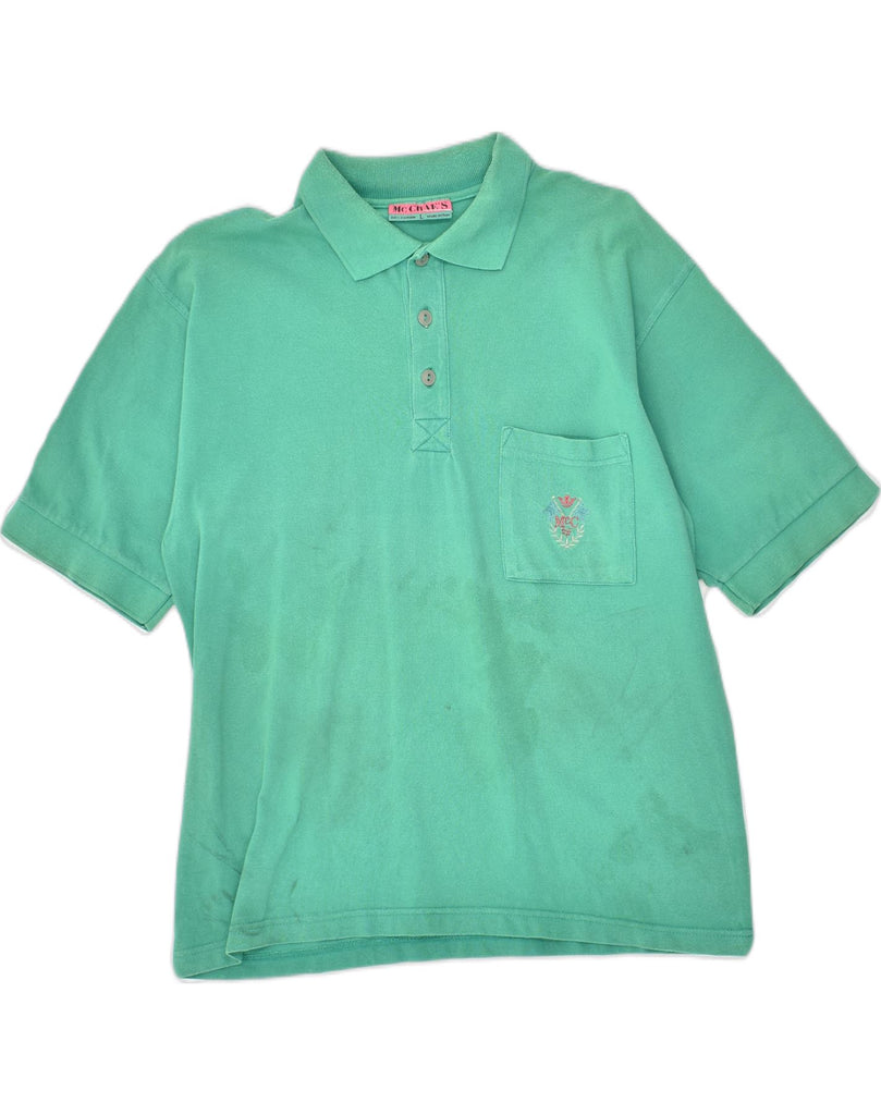 MC CRAE'S Mens Polo Shirt Large Green Cotton | Vintage Mc Crae's | Thrift | Second-Hand Mc Crae's | Used Clothing | Messina Hembry 