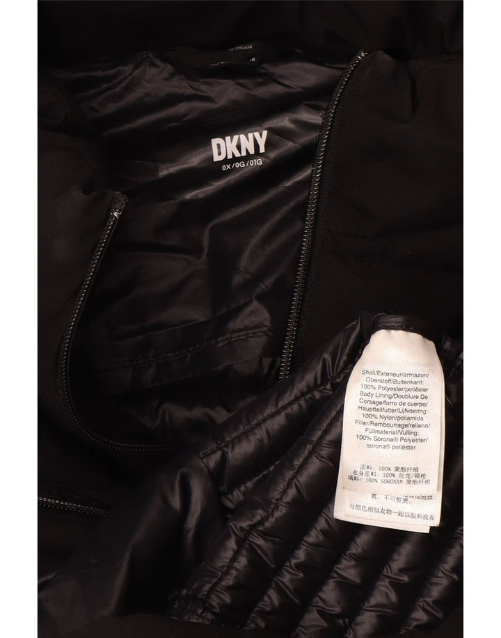 Dkny Womens Plus Size Hooded Padded Coat UK 18 XL Black Polyester
