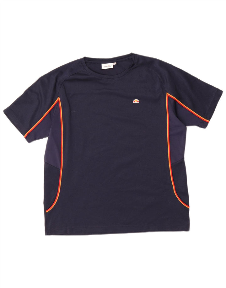ELLESSE Boys T-Shirt Top 13-14 Years Navy Blue Polyester