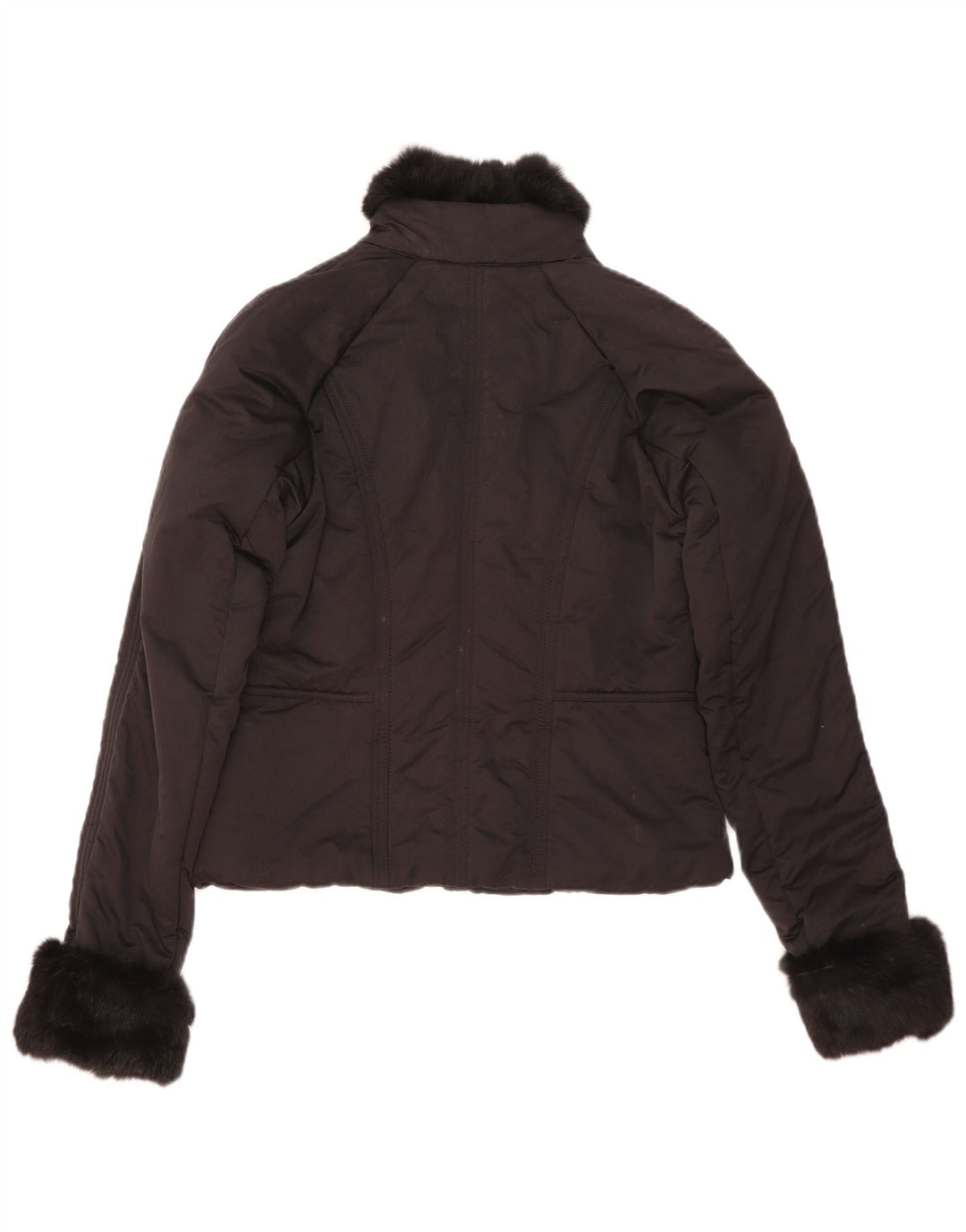 Trussardi Jeans Womens Crop Padded Jacket IT 42 Medium Black Polyester