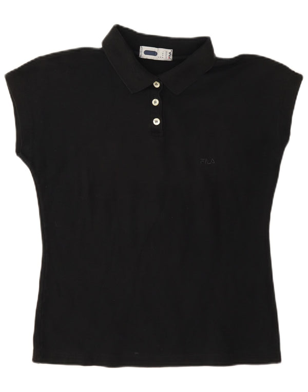 Fila Womens Polo Shirt IT 46 Large Black Cotton