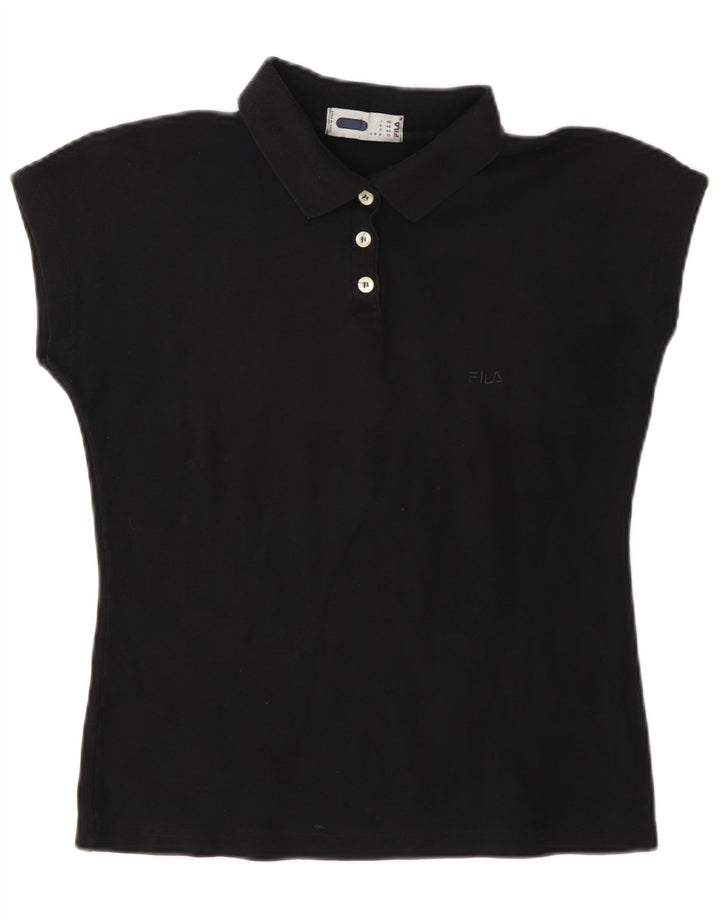 Fila Womens Polo Shirt IT 46 Large Black Cotton