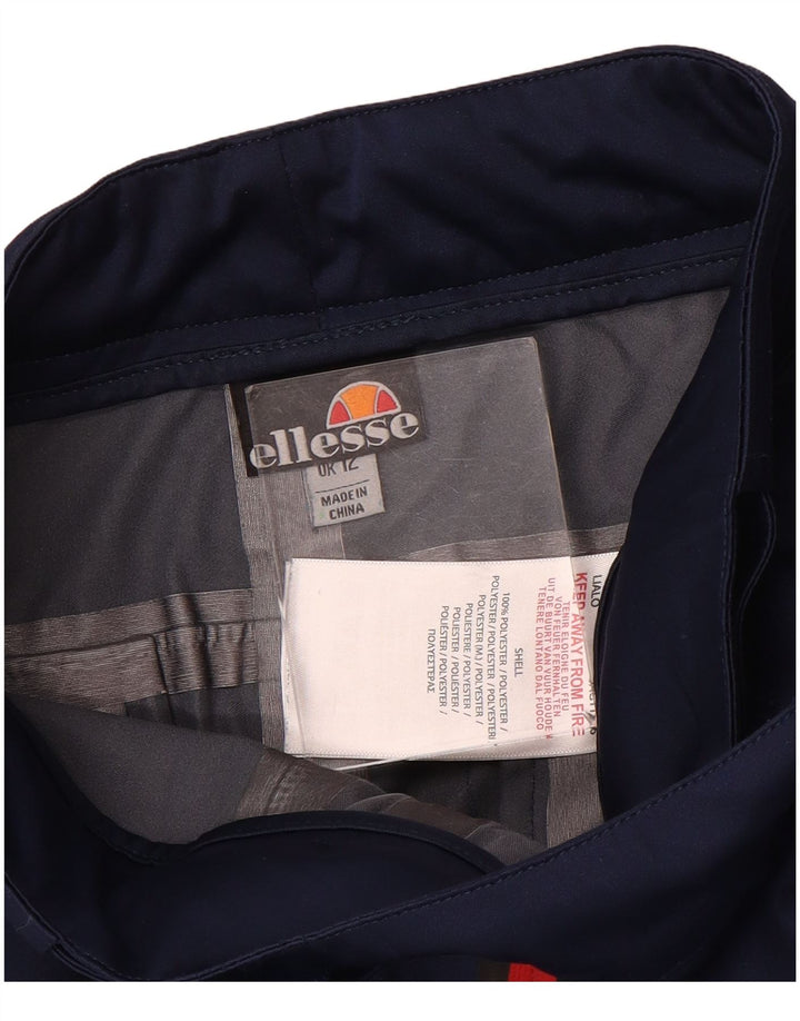 Ellesse Womens Windbreaker Trousers UK 12 Medium Navy Blue Polyester