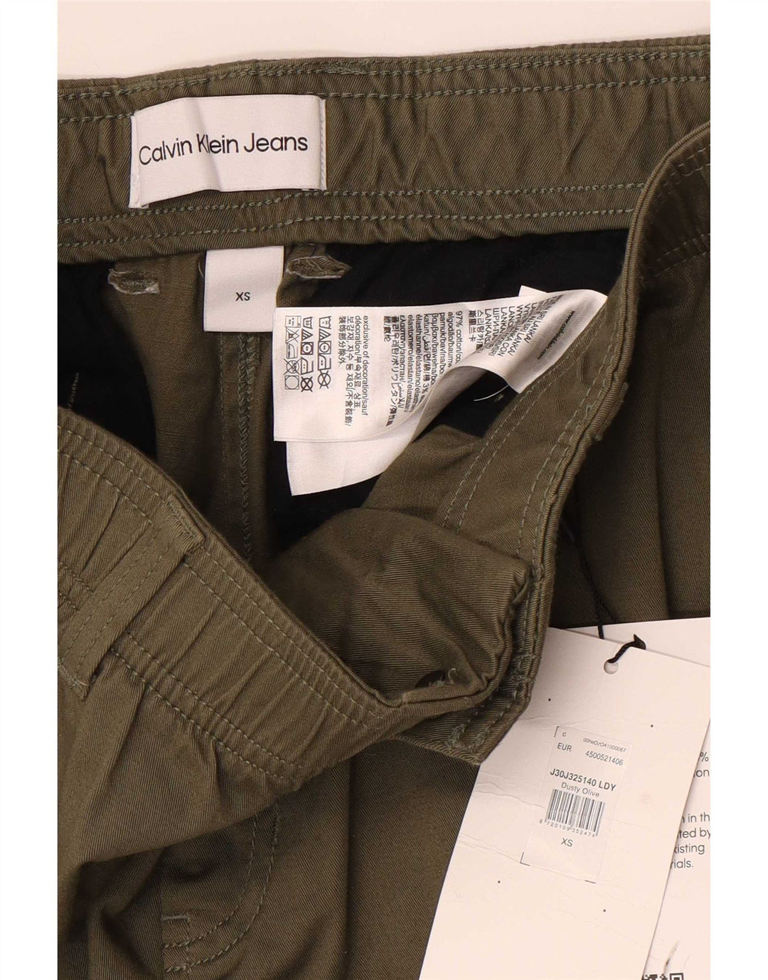 Calvin Klein Mens Cargo Shorts XS W29 Khaki Cotton