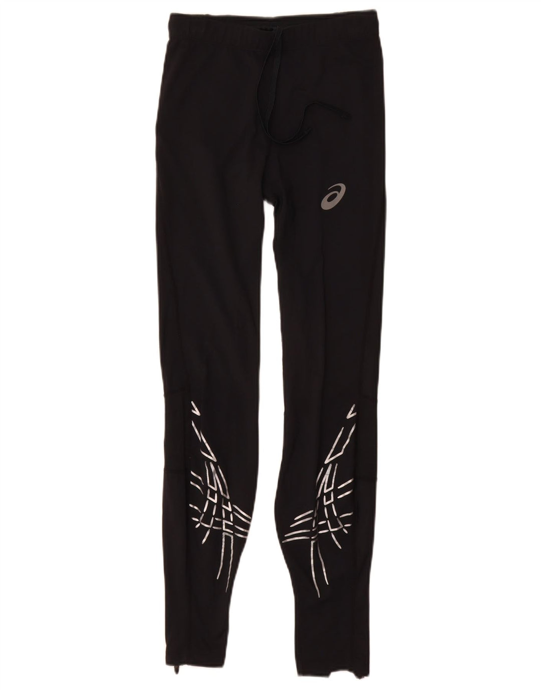 Asics Womens Leggings UK 8 Small  Black Geometric Polyamide