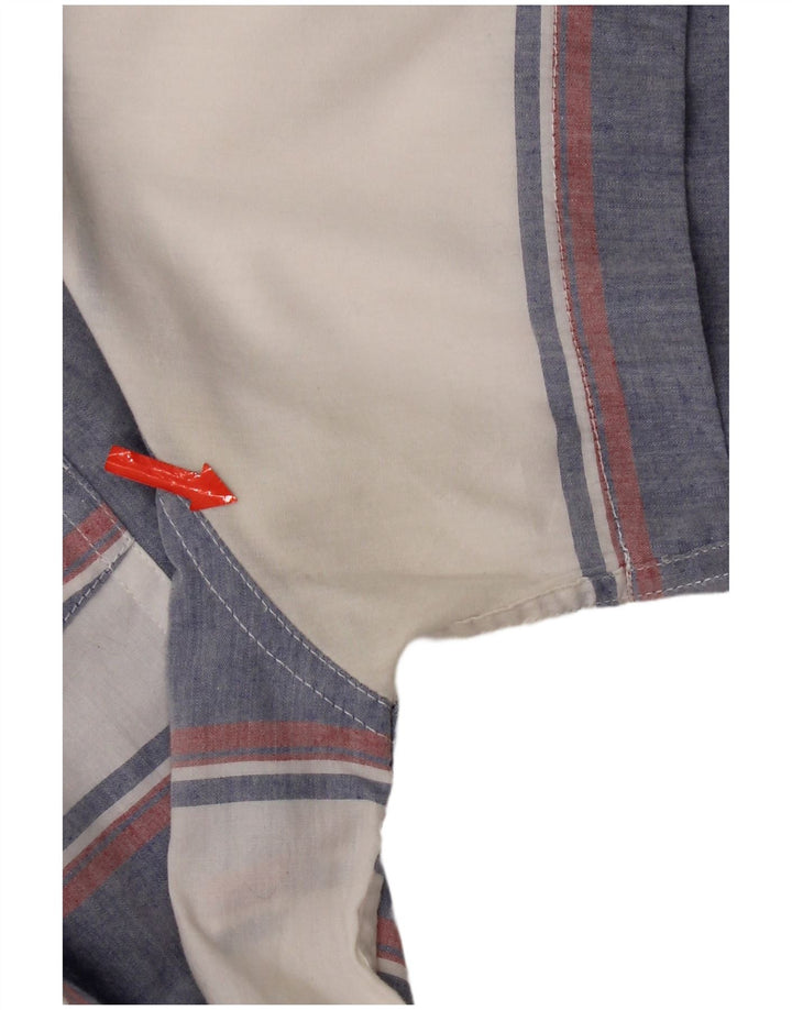 Levi's Mens Short Sleeve Shirt Medium Blue Striped Cotton