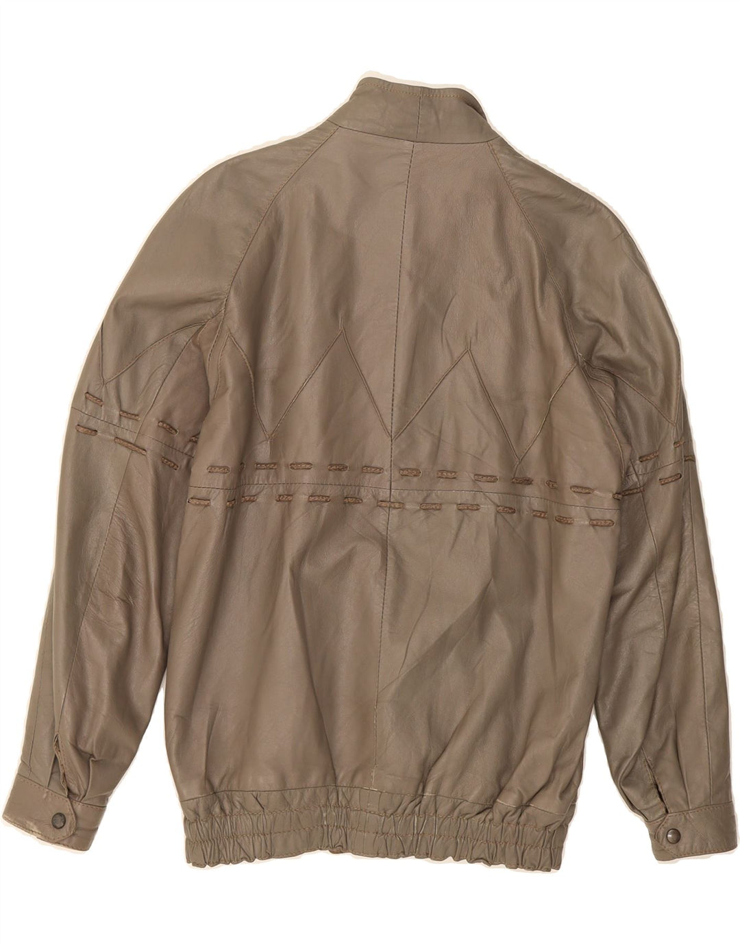 VINTAGE Mens Leather Jacket IT 46 Small Grey Leather Vintage Vintage and Second-Hand Vintage from Messina Hembry 