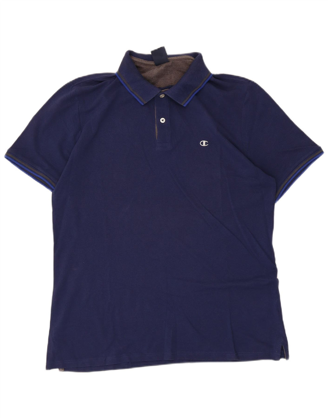 CHAMPION Mens Polo Shirt Large Navy Blue Cotton