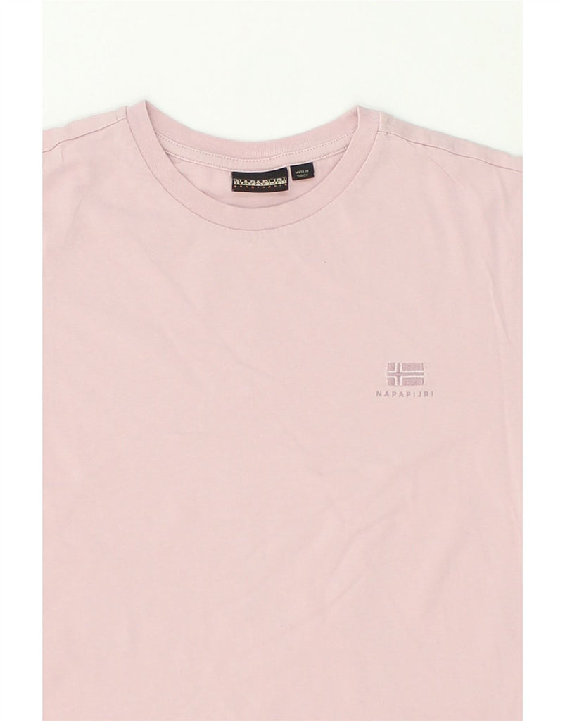 NAPAPIJRI Womens T-Shirt Top UK 10 Small Pink Cotton | Vintage Napapijri | Thrift | Second-Hand Napapijri | Used Clothing | Messina Hembry 