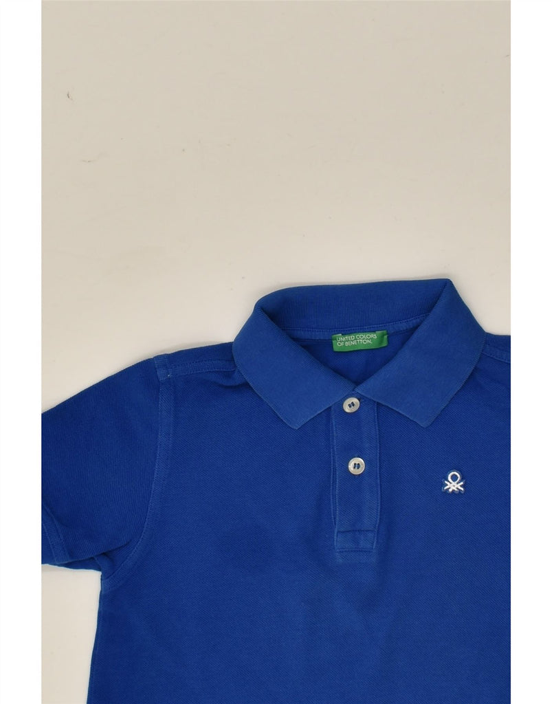 BENETTON Boys Polo Shirt 6-7 Years Small  Blue Cotton | Vintage Benetton | Thrift | Second-Hand Benetton | Used Clothing | Messina Hembry 