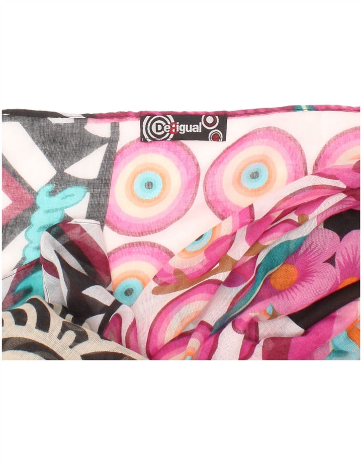 Desigual Womens Graphic Rectangle Scarf One Size Multicoloured Bohemian