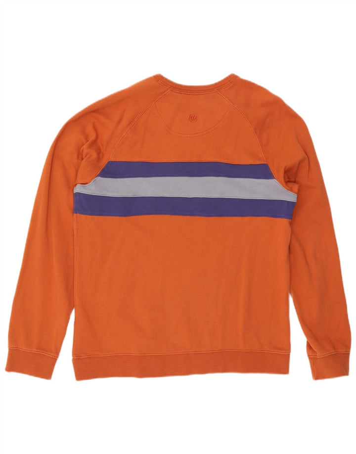 Fat Face Mens Sweatshirt Jumper Small Orange Colourblock Cotton