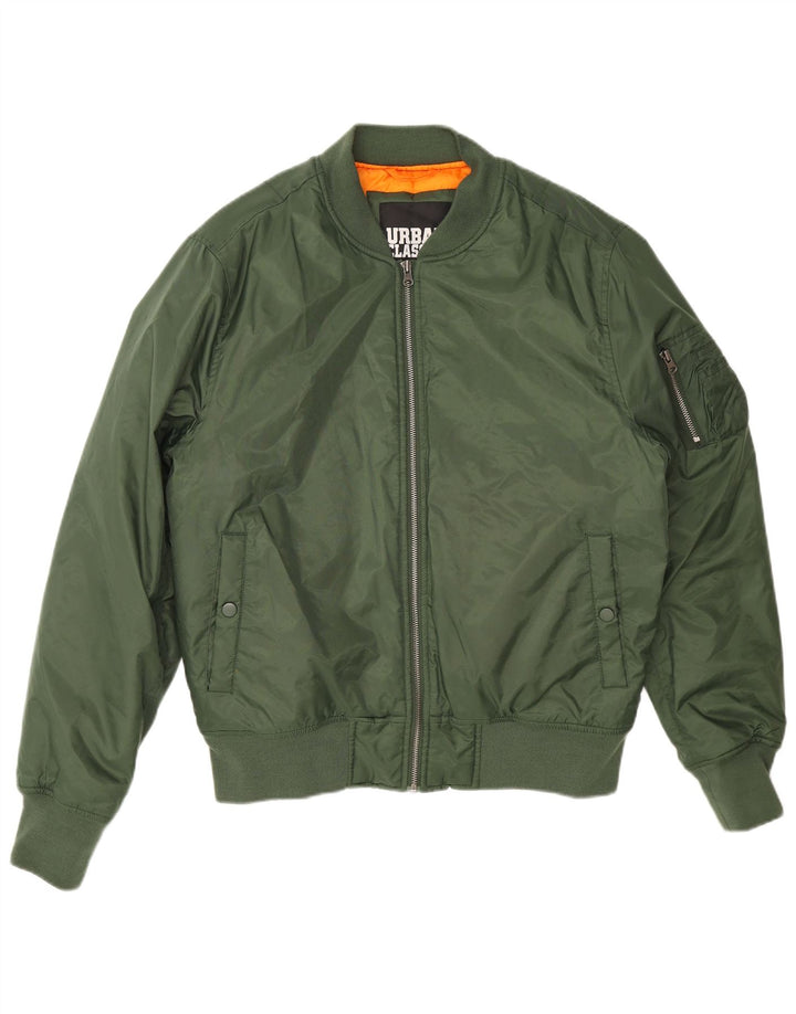Urban Classics Mens Bomber Jacket UK 40 Large Green Nylon