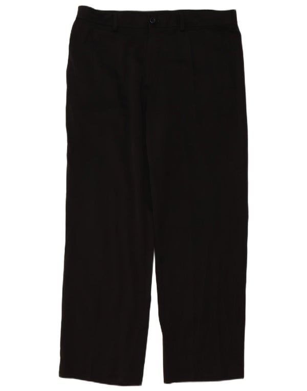 IZOD Mens Straight Chino Trousers W34 L30 Black Polyester
