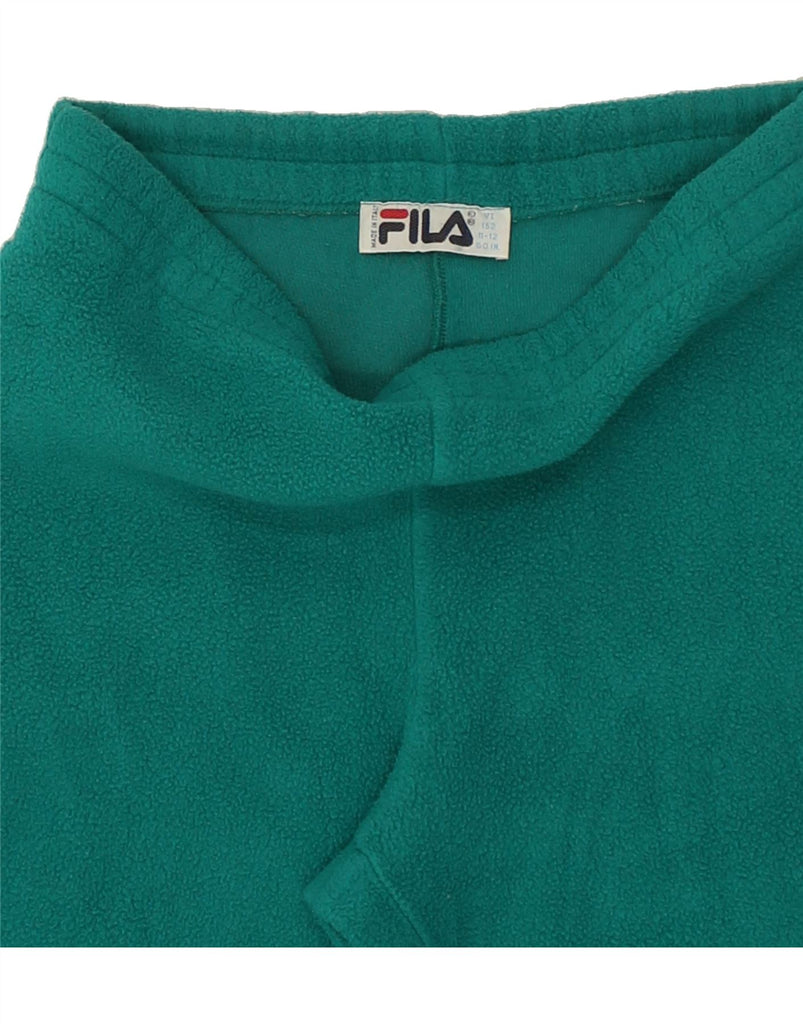 FILA Girls Fleece Tracksuit Trousers 11-12 Years W28 L28  Green Polyester | Vintage Fila | Thrift | Second-Hand Fila | Used Clothing | Messina Hembry 