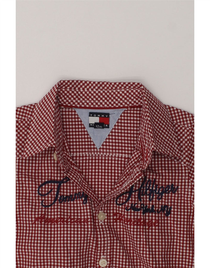 TOMMY HILFIGER Baby Boys Graphic Shirt 9-12 Months Red Gingham Cotton | Vintage Tommy Hilfiger | Thrift | Second-Hand Tommy Hilfiger | Used Clothing | Messina Hembry 