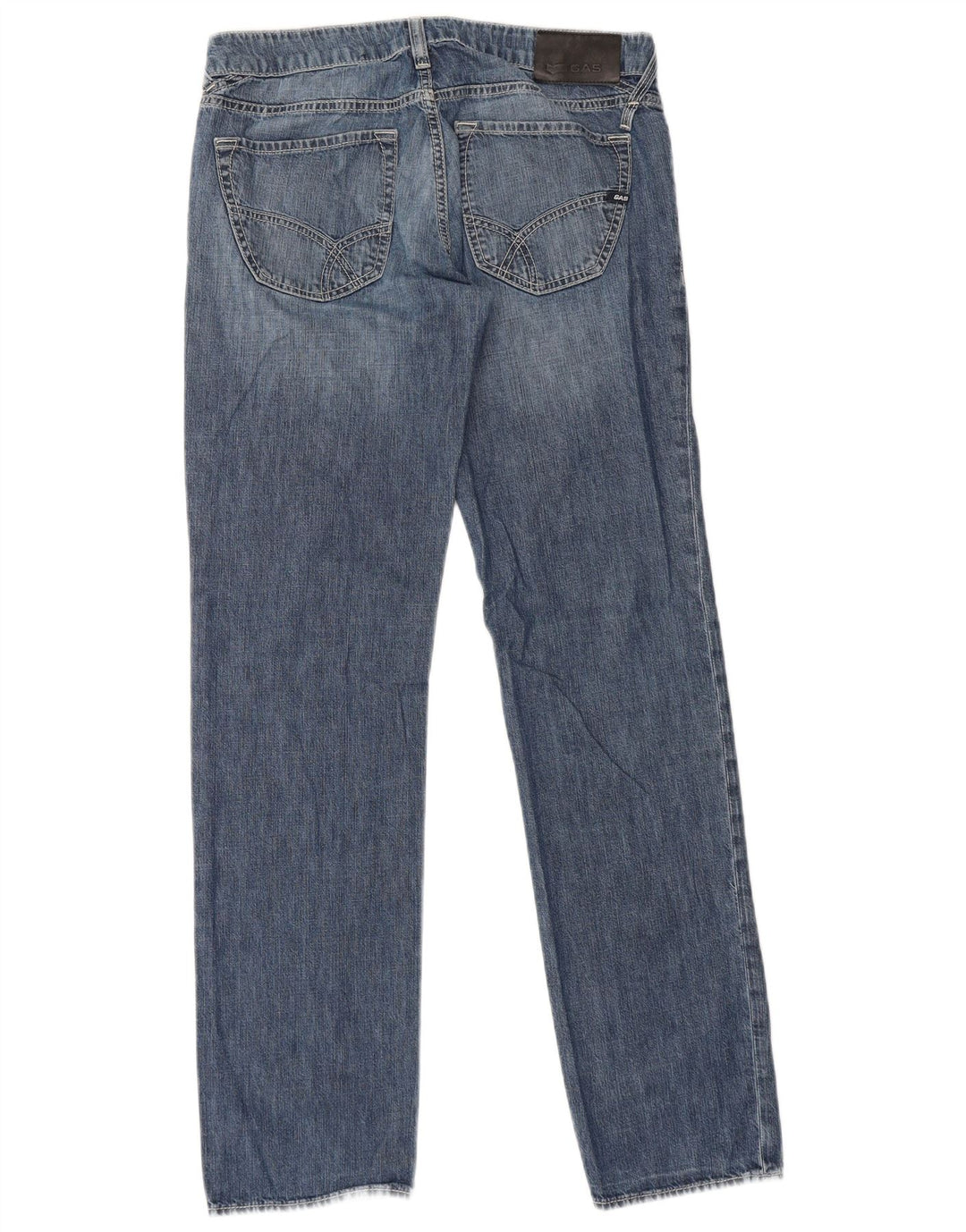 Gas Mens Straight Jeans W32 L34 Blue Cotton