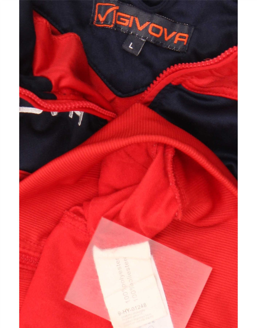 Givova Mens Graphic Tracksuit Top Jacket Large Red Colourblock Polyester