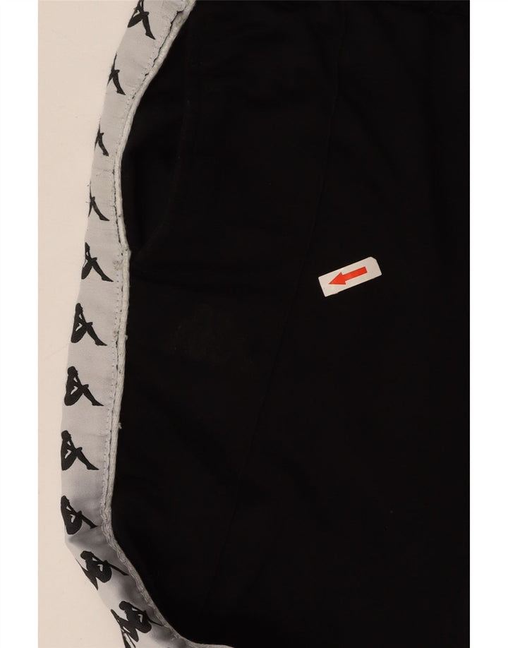 KAPPA Womens Graphic Tracksuit Trousers UK 8 Small Black Colourblock