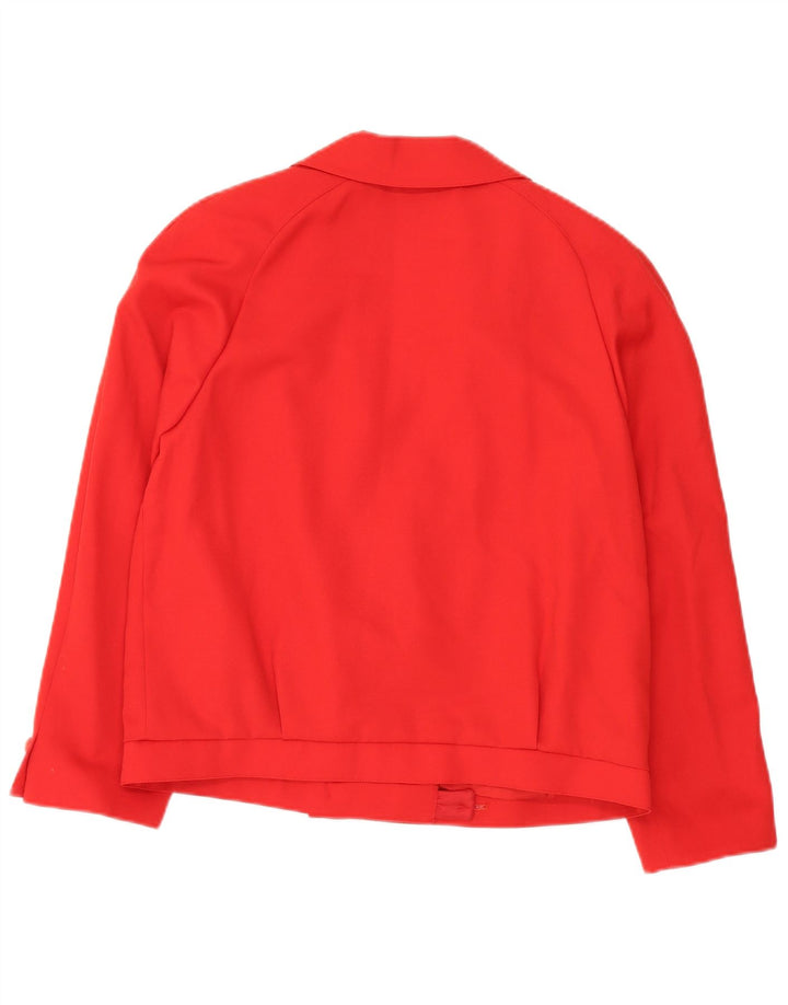 Vintage Womens Crop Double Breasted Blazer Jacket IT 44 Medium Red