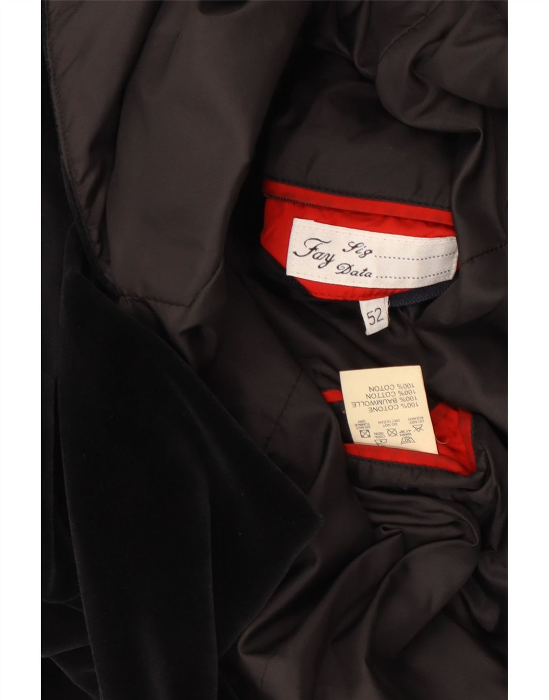 FAY Mens 3 Button Blazer Jacket IT 52 XL Black Cotton