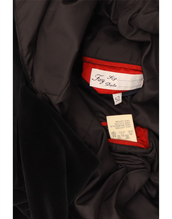 FAY Mens 3 Button Blazer Jacket IT 52 XL Black Cotton