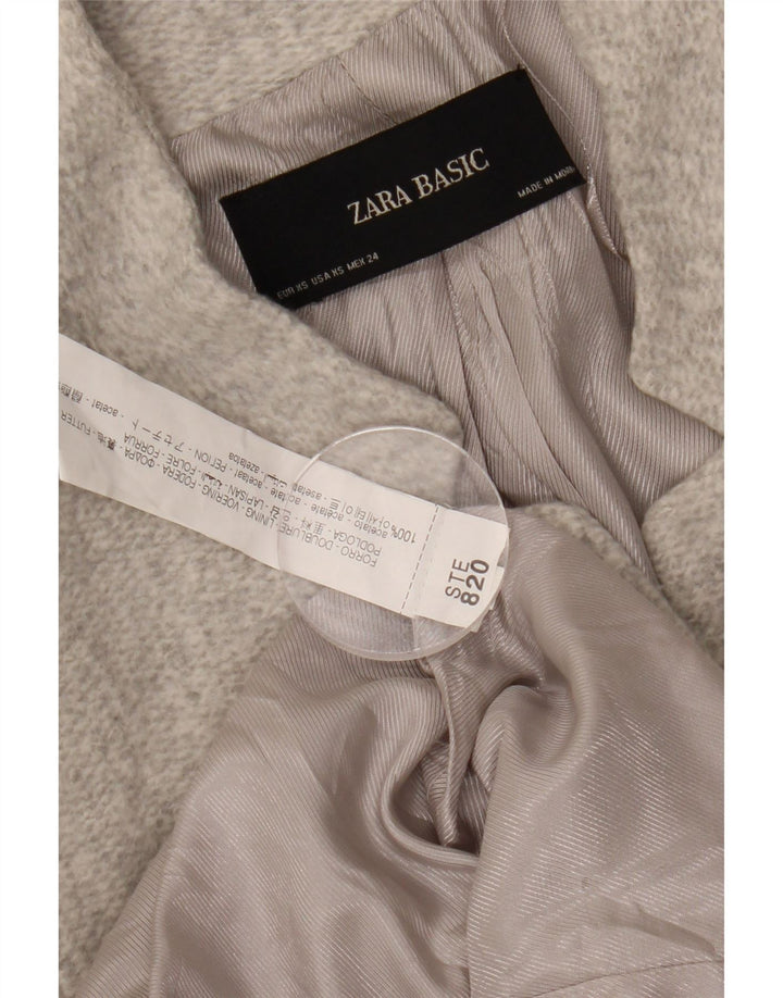 Zara Womens Open Overcoat UK 6 XS Grey Acetate