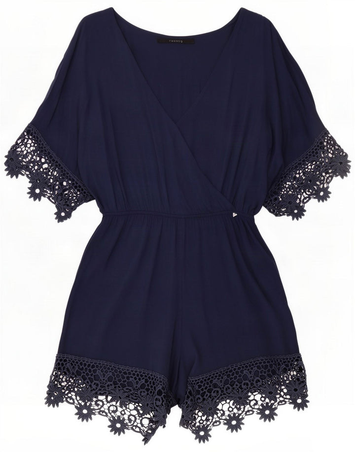 Guess Womens Playsuit UK 8 Small Navy Blue Viscose