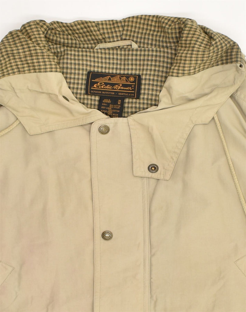 EDDIE BAUER Mens Hooded Utility Jacket UK 38 Medium Beige Cotton | Vintage Eddie Bauer | Thrift | Second-Hand Eddie Bauer | Used Clothing | Messina Hembry 