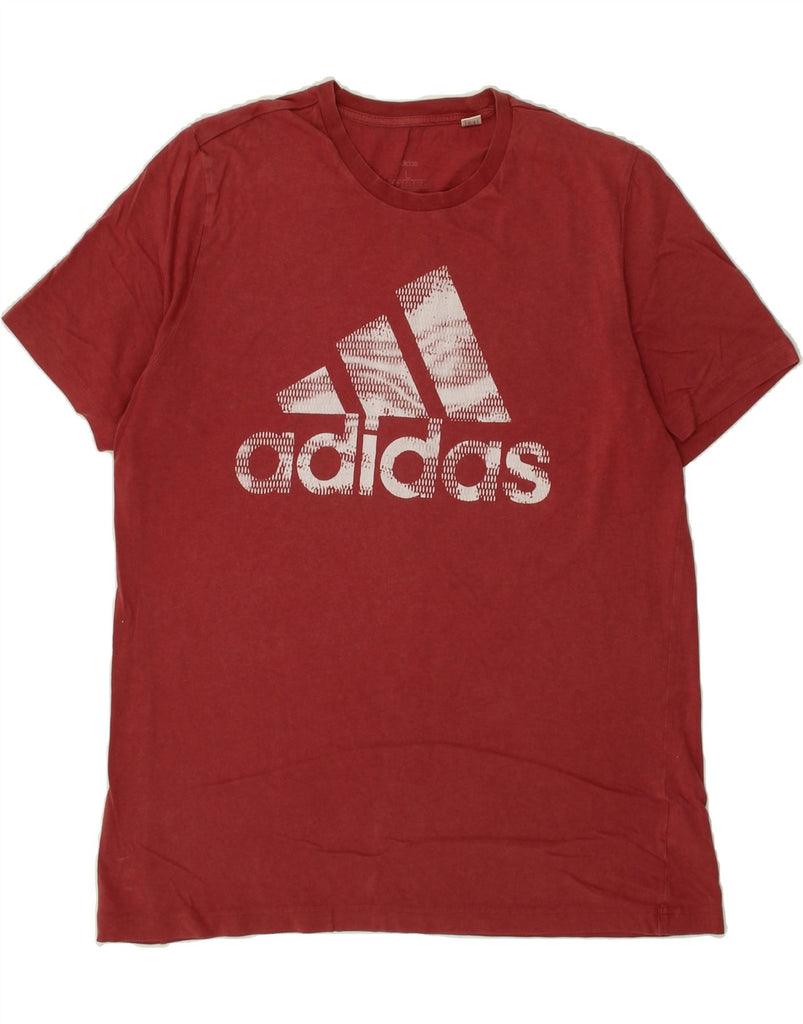 ADIDAS Mens Graphic T-Shirt Top Large Red Cotton Vintage Adidas and Second-Hand Adidas from Messina Hembry 