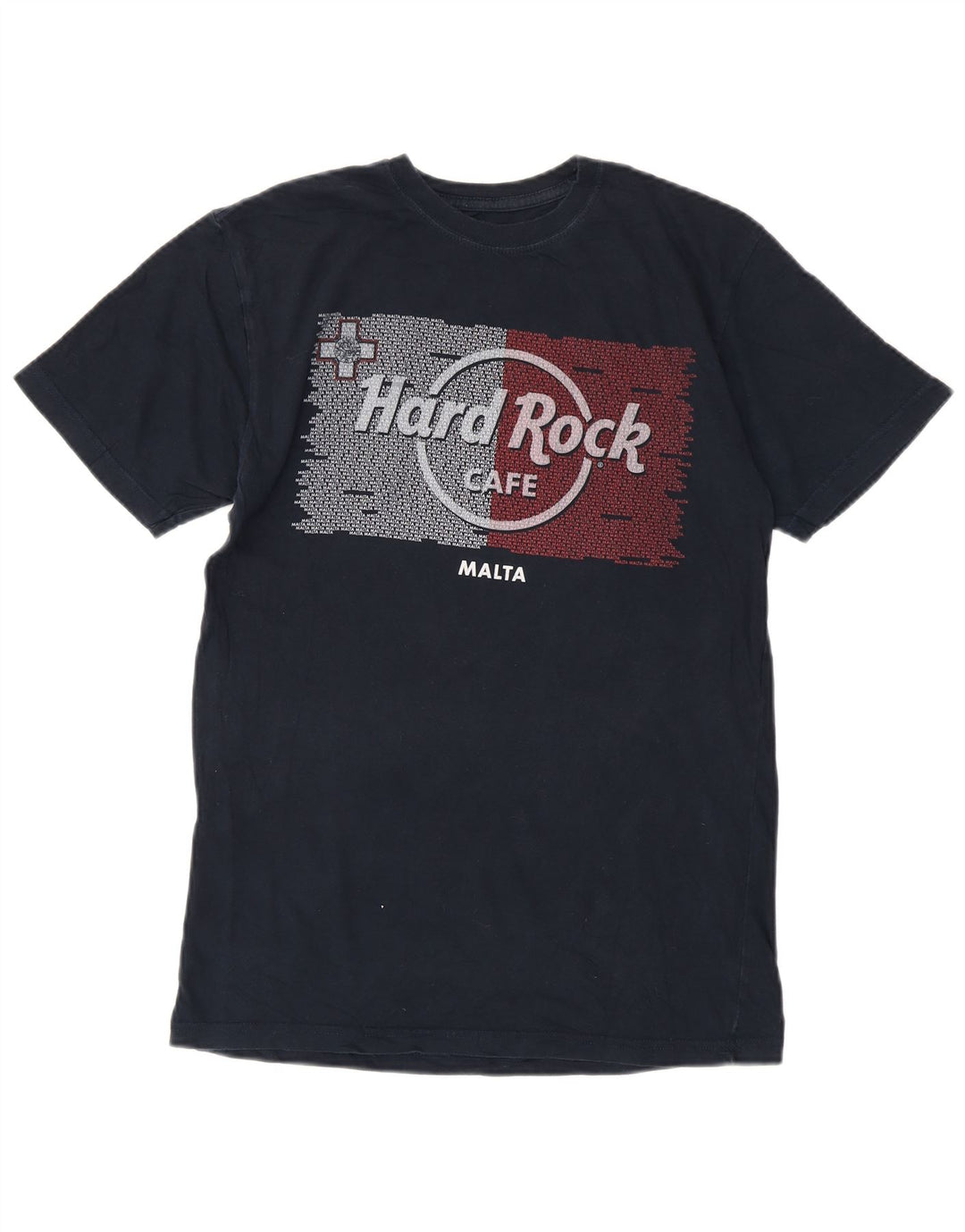 Hard Rock Cafe Mens Malta Graphic T-Shirt Top Small Navy Blue