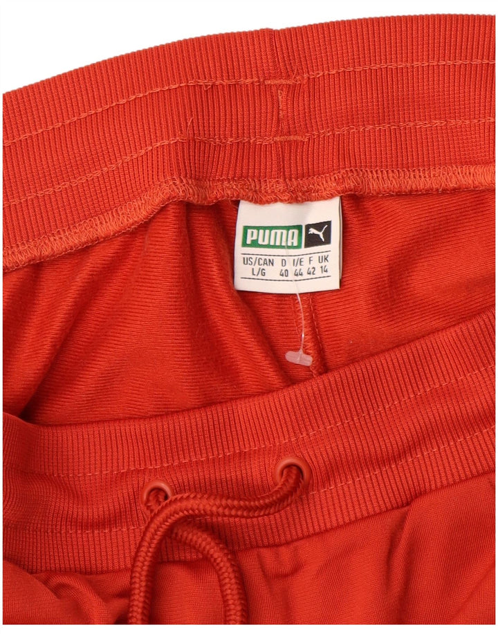 Puma Womens Graphic Tracksuit Trousers UK 14 Large Red Polyester
