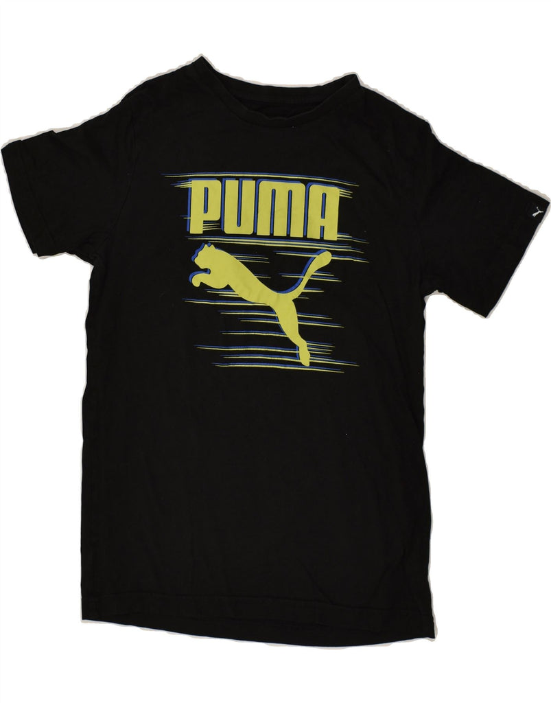 PUMA Boys Graphic T-Shirt Top 13-14 Years Black Cotton | Vintage Puma | Thrift | Second-Hand Puma | Used Clothing | Messina Hembry 