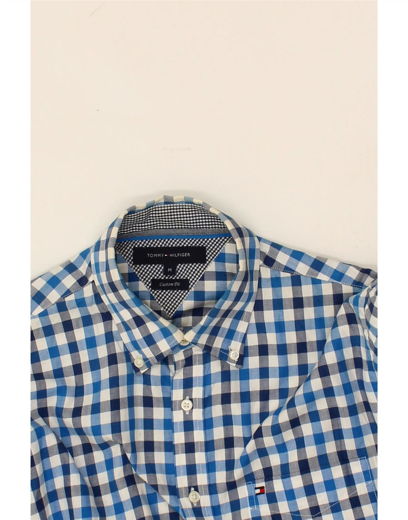 TOMMY HILFIGER Mens Custom Fit Shirt Medium Blue Check Cotton Vintage Tommy Hilfiger and Second-Hand Tommy Hilfiger from Messina Hembry 