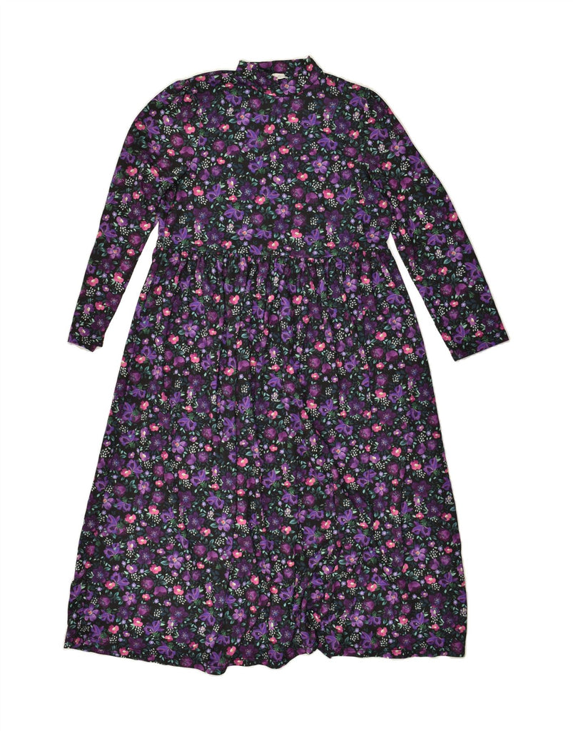 PULL & BEAR Womens A-Line Dress UK 10 Small Purple Floral Polyester | Vintage Pull & Bear | Thrift | Second-Hand Pull & Bear | Used Clothing | Messina Hembry 