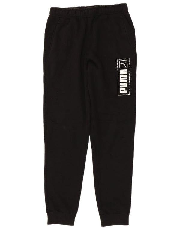 Puma Mens Graphic Tracksuit Trousers Joggers Small  Black Cotton