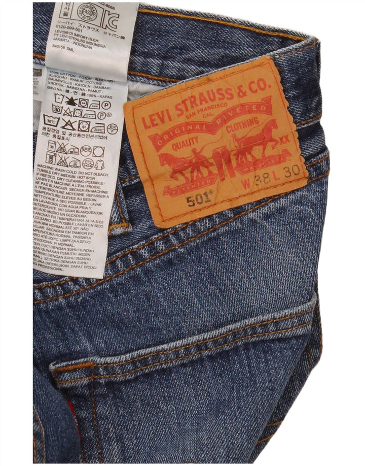 Levi's Mens 501 Straight Jeans W38 L30 Blue Cotton