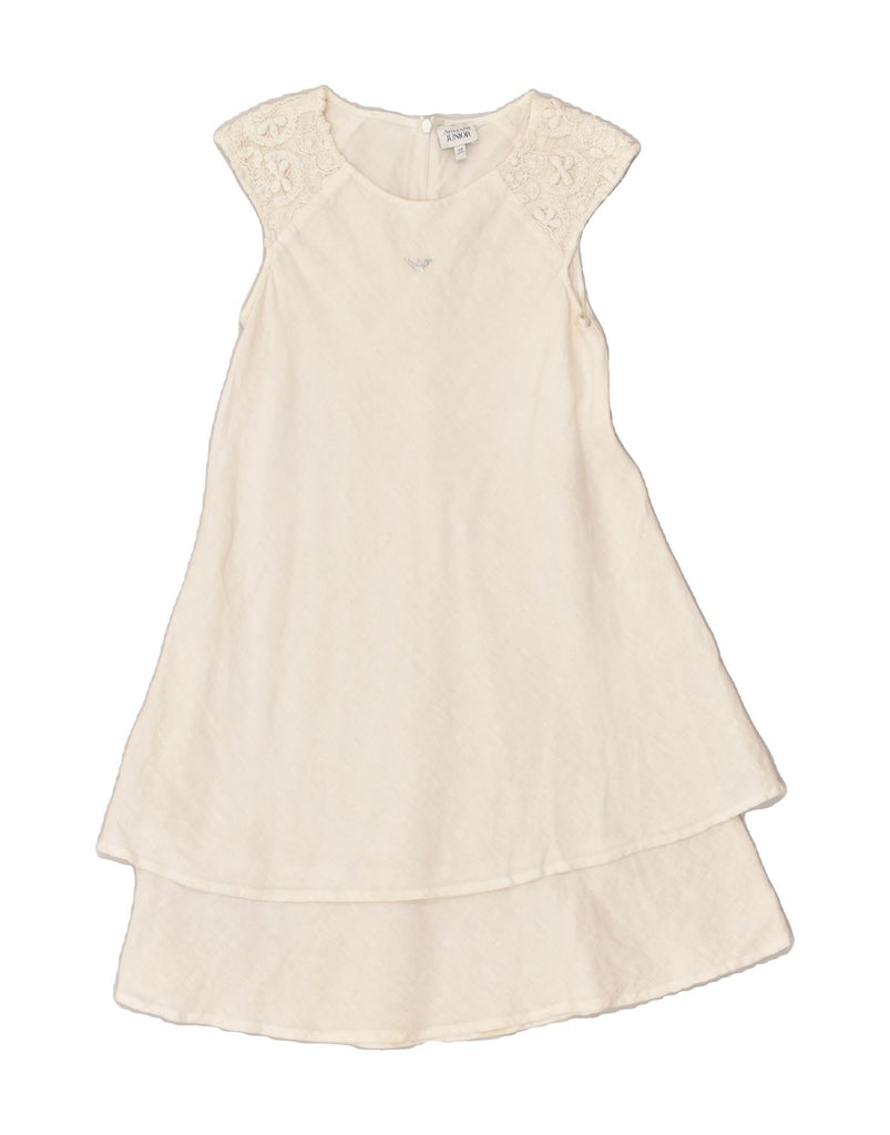 ARMANI Girls A-Line Dress 10-11 Years Off White | Vintage Armani | Thrift | Second-Hand Armani | Used Clothing | Messina Hembry 