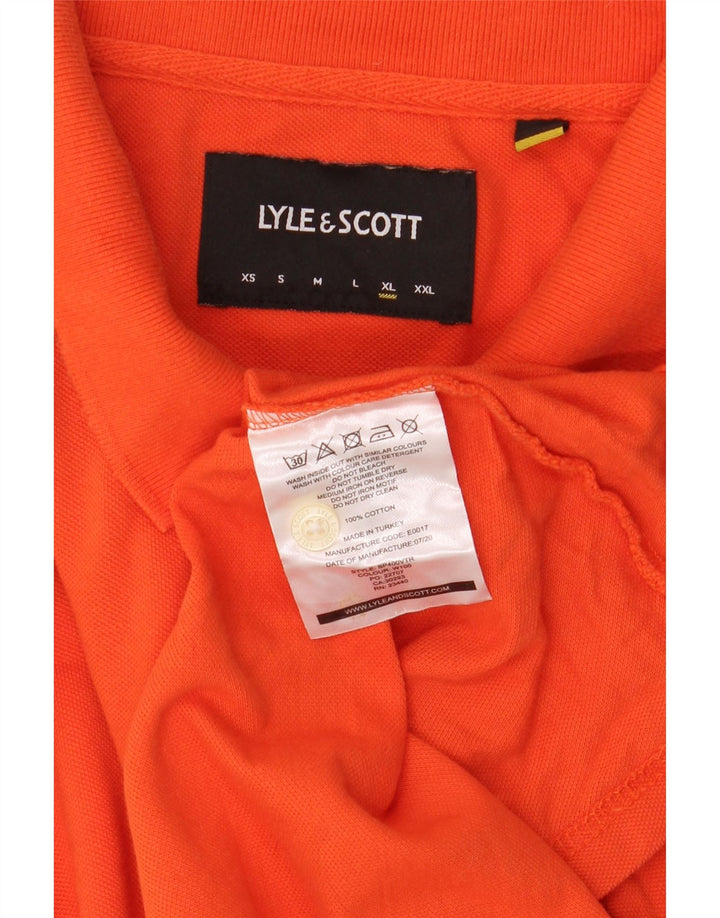 Lyle & Scott Mens Polo Shirt XL Orange Cotton