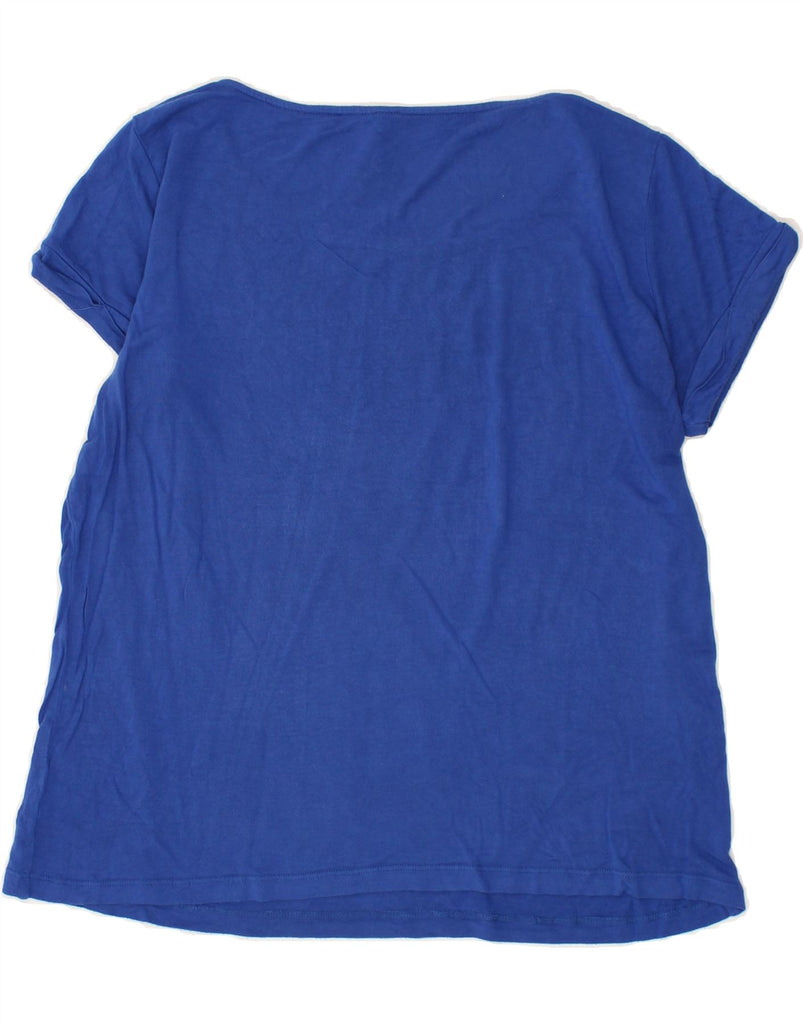 DESIGUAL Womens Graphic T-Shirt Top UK 14 Large Blue | Vintage Desigual | Thrift | Second-Hand Desigual | Used Clothing | Messina Hembry 
