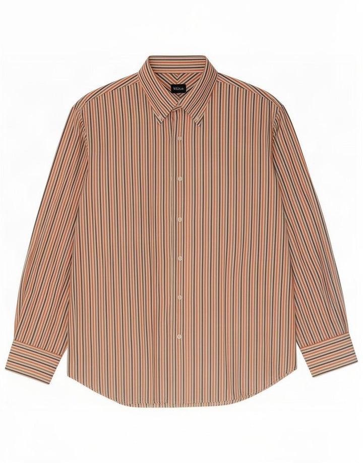 Massimo Dutti Mens Shirt 2XL Multicoloured Pinstripe Cotton