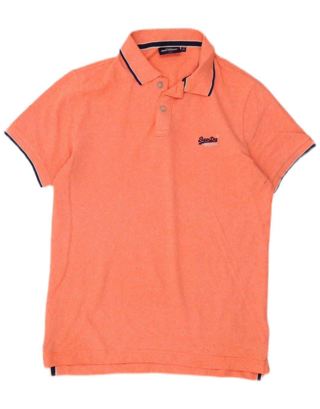 Superdry Mens Polo Shirt Large Orange Cotton