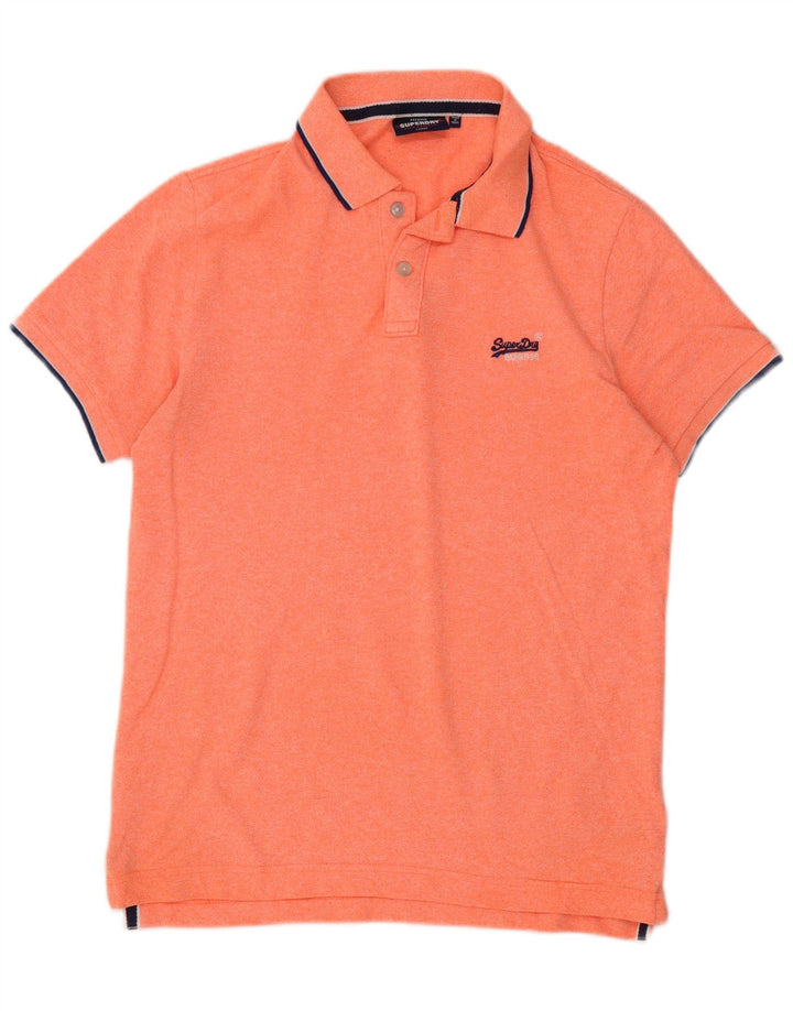 Superdry Mens Polo Shirt Large Orange Cotton