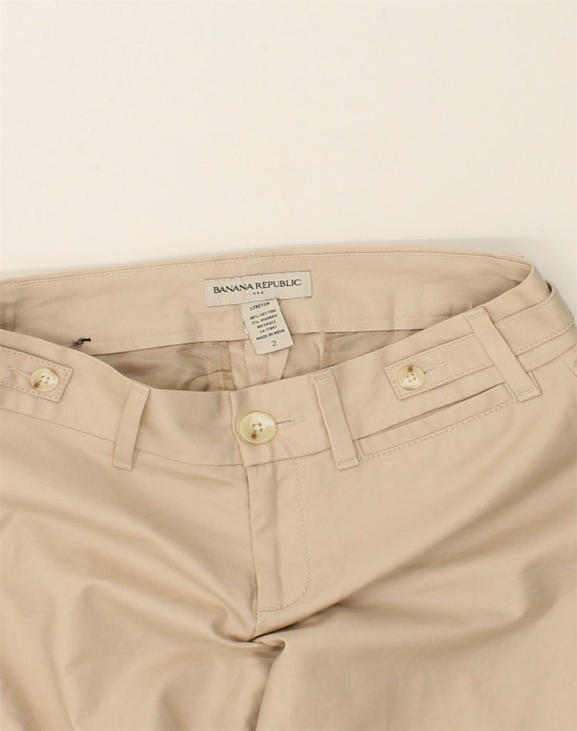 BANANA REPUBLIC Womens Low Waist Capri Trousers US 2 XS W30 L18 Beige | Vintage Banana Republic | Thrift | Second-Hand Banana Republic | Used Clothing | Messina Hembry 