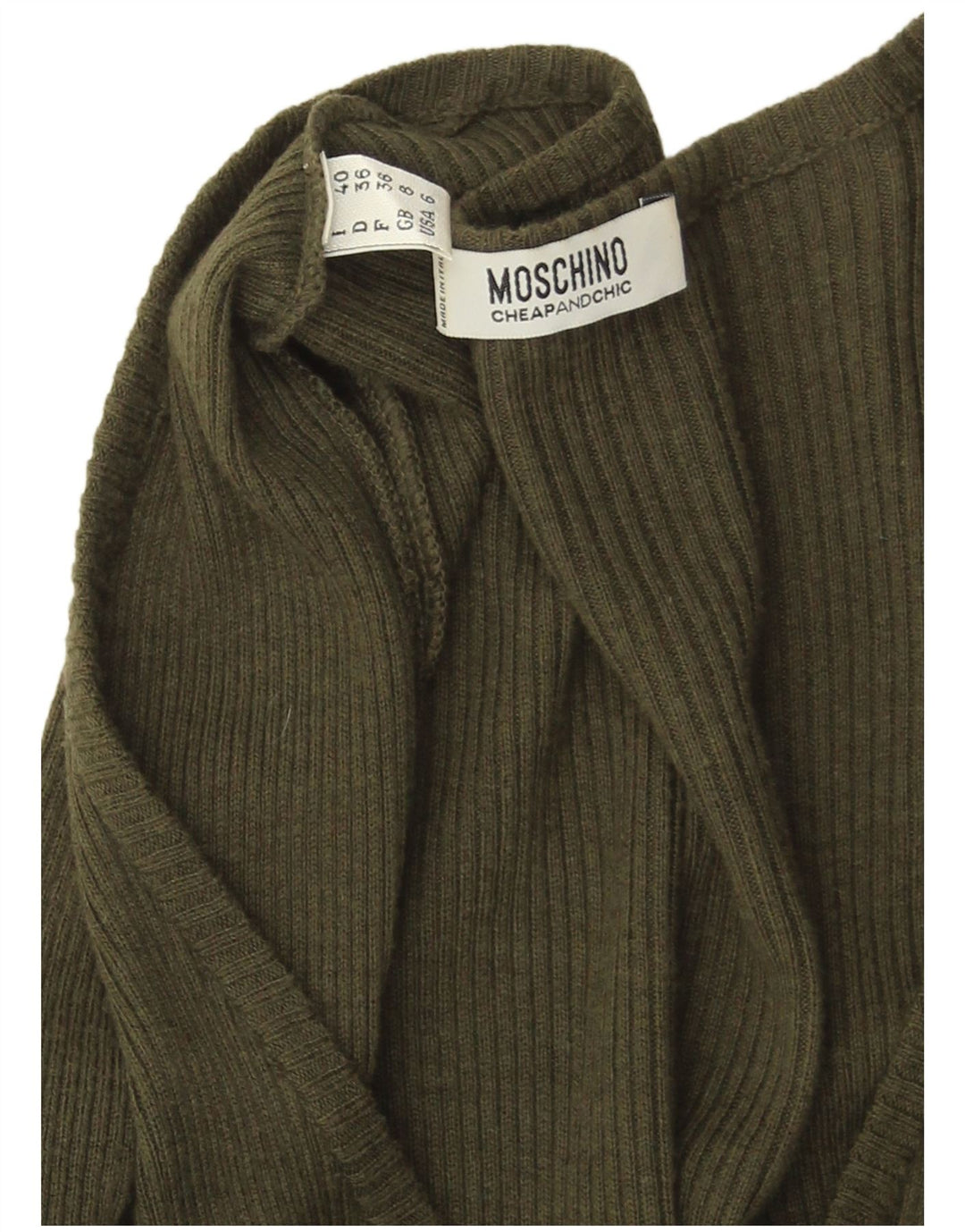 MOSCHINO Womens Cheap and Chic Jumper Dress UK 8 Small Khaki