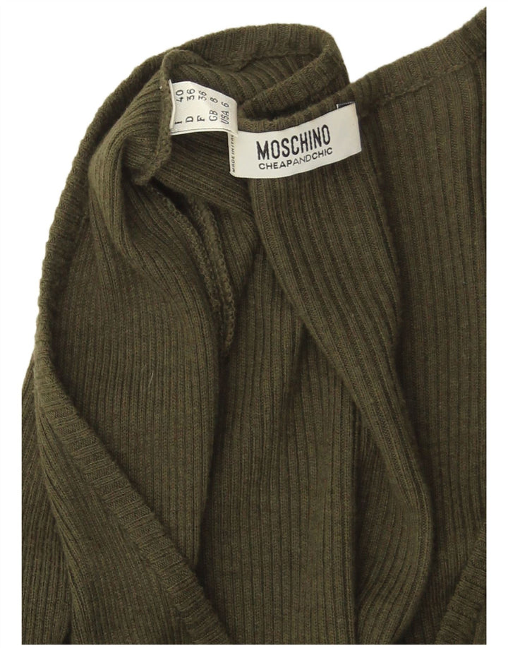MOSCHINO Womens Cheap and Chic Jumper Dress UK 8 Small Khaki