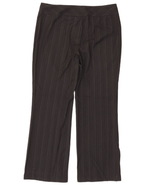 Marks & Spencer Womens Suit Trousers UK 14 Large W34 L29 Black Pinstripe